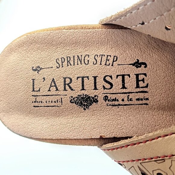 L'Artiste Spring Step Bernadette Leather Studded Sandals 40 - Picture 9 of 9